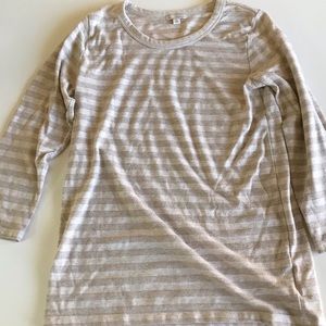 Gap Cream Striped Shirt with Gold Thread Stripes